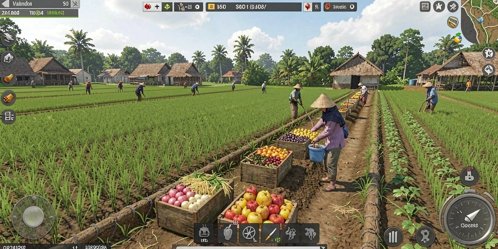 Gambar karakter heroik dalam aksi.