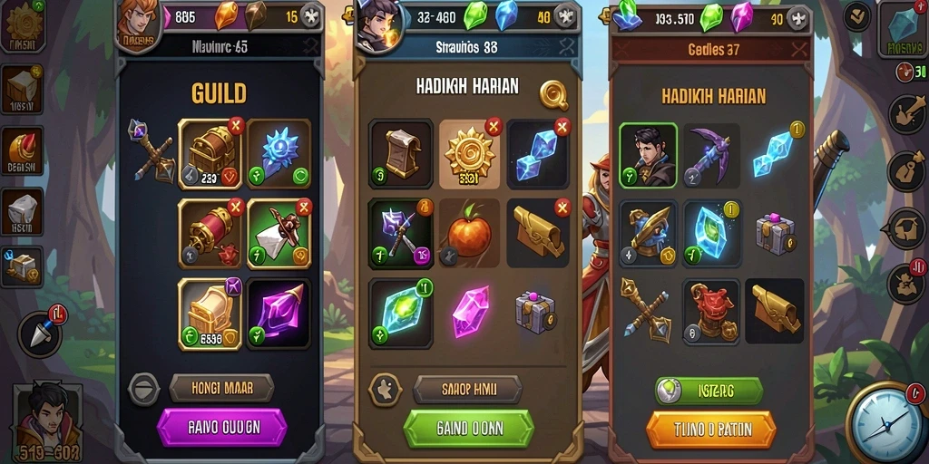 Screenshot pertama menunjukkan beragam permainan yang tersedia.
