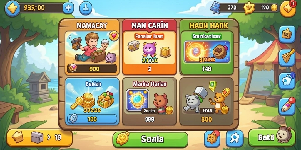 Tampilan karakter yang dapat kamu pilih dan tingkatkan.